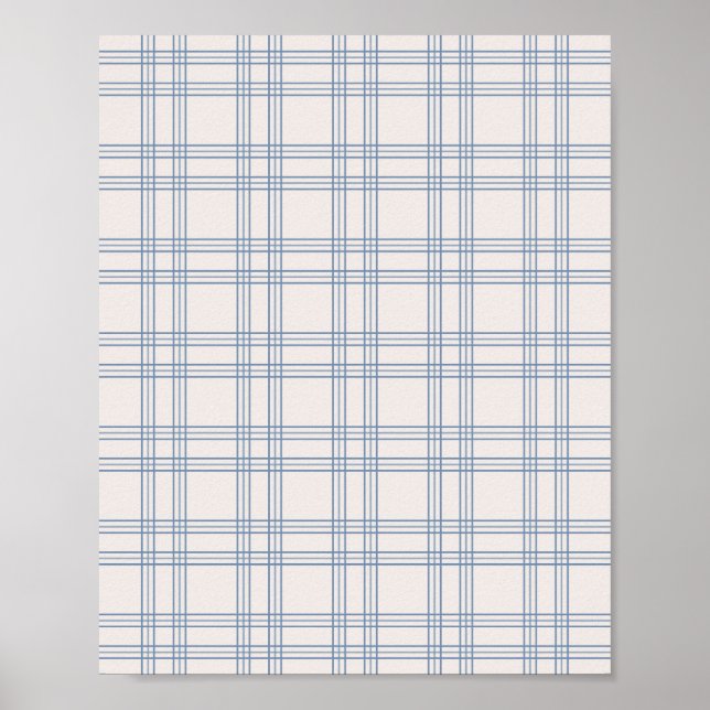 Blue And Cream Gingham Poster (Front)