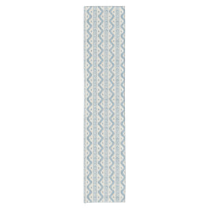 Blue and Cream Ikat, Banded Stripe Short Table Runner