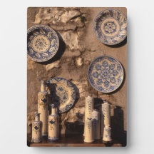 Blue and Cream Pottery Umbria Poster