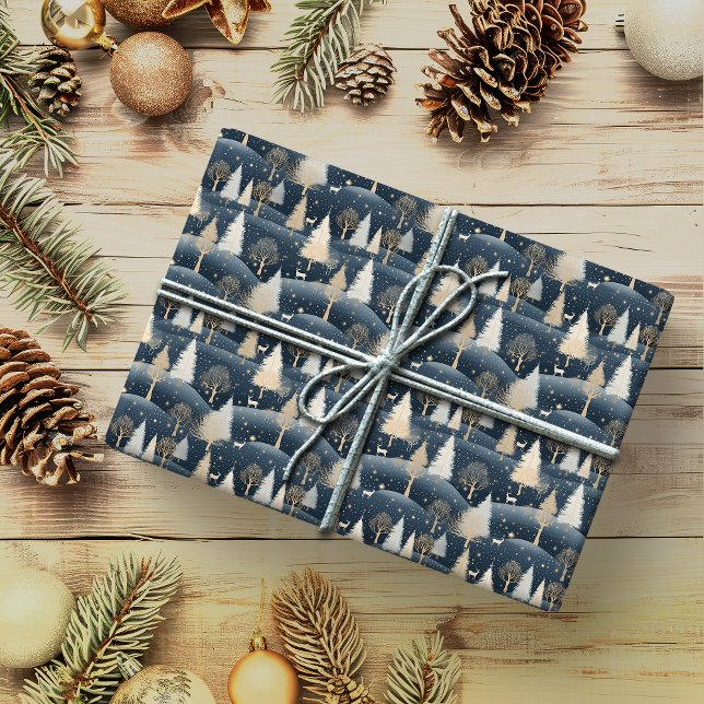 Blue and Cream Snowy Fields  Wrapping Paper (Creator Uploaded)