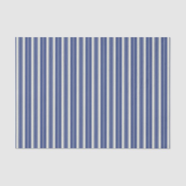 Blue and Cream Stripes Tissue Paper (Front)