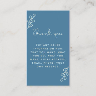 Blue and cream thank you, social links enclosure