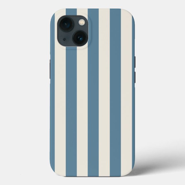 Blue And Cream Vertical Stripes Case-Mate iPhone Case (Back)