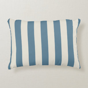 Blue And Cream Vertical Stripes Decorative Cushion
