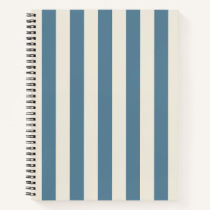 Blue And Cream Vertical Stripes Notebook