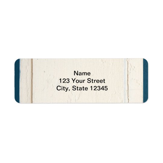 Blue and Cream Wood Panel Return Address Label