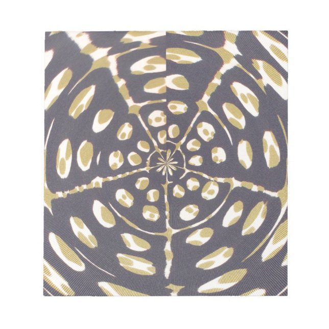 Blue and Creamy Crop Circle Polka Dot Oval Pattern Notepad (Front)
