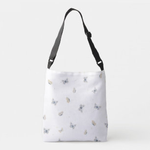 Blue and Crème Butterflies Pretty Garden Wildlife Crossbody Bag
