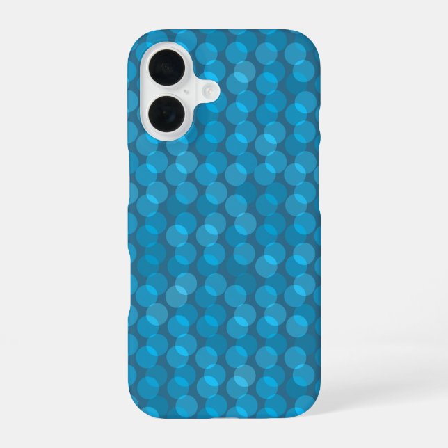 blue and denim layered dots iPhone 16 case (Back)