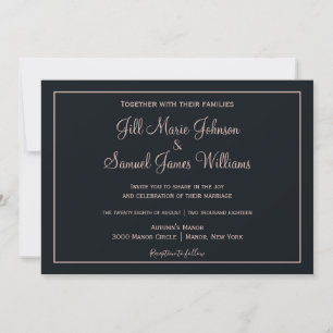 Blue and Dusty Pink Elegance Invitation