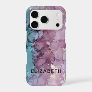 blue and dusty pink gold marble personalised