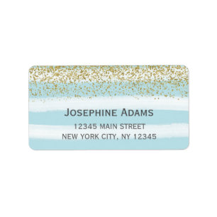 Blue and Gold Address Labels