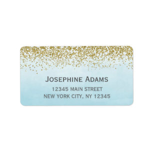 Blue and Gold Address Labels