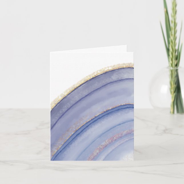 Blue And Gold Agate Notecards (Front)