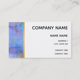 Blue and Gold and Gold Lined Border Business Card