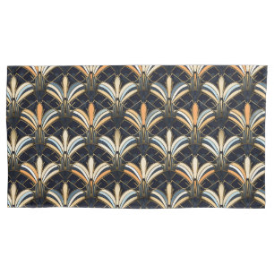 Blue and Gold Art Deco Pillowcase