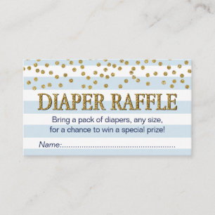 Blue and Gold Baby Boy Diaper Raffle Tickets Cards