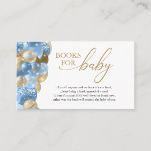 Blue and Gold Balloons Books for Baby Enclosure Card