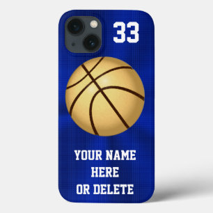 Blue and Gold Basketball Phone Cases PERSONALIZED
