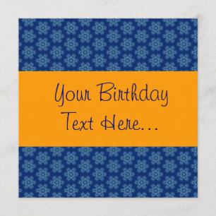 Blue and Gold Birthday Party Invite W1149