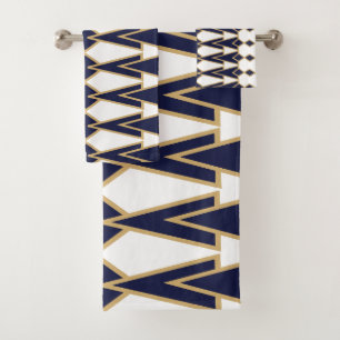 Blue and Gold Bowties  Bath Towel Set