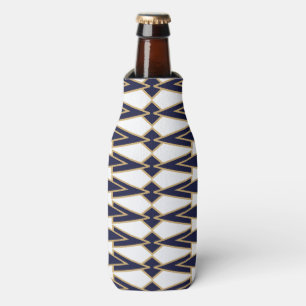 Blue and Gold Bowties  Bottle Cooler