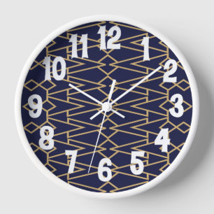 Blue and Gold Bowties  Clock