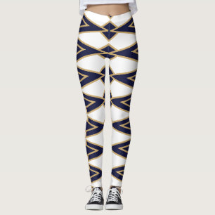 Blue and Gold Bowties  Leggings