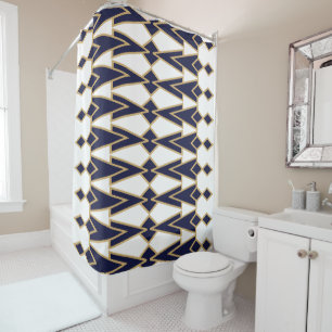 Blue and Gold Bowties  Shower Curtain