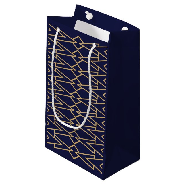 Blue and Gold Bowties  Small Gift Bag (Front Angled)