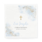 Blue and Gold Boys Christening Baptism Napkins