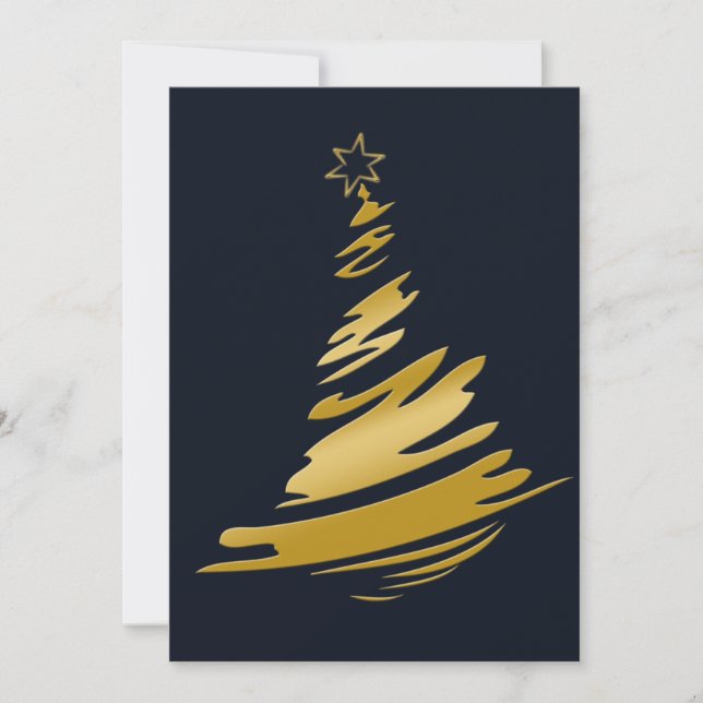 blue and gold Business Holiday Greetings (Front)