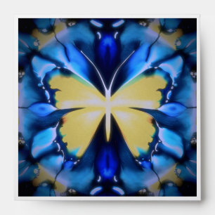 Blue and Gold Butterfly Postcard Envelope