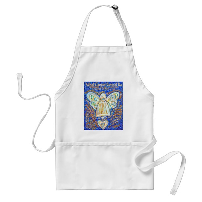 Blue and Gold Cancer Angel Apron (Front)