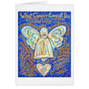 Blue and Gold Cancer Angel Card