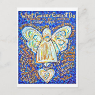 Blue and Gold Cancer Angel Postcard