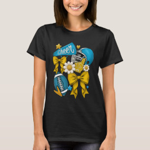 Blue And Gold Cheer Football Game Day Retro Coquet T-Shirt