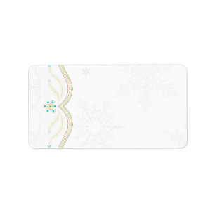 Blue and Gold Christmas Address Label