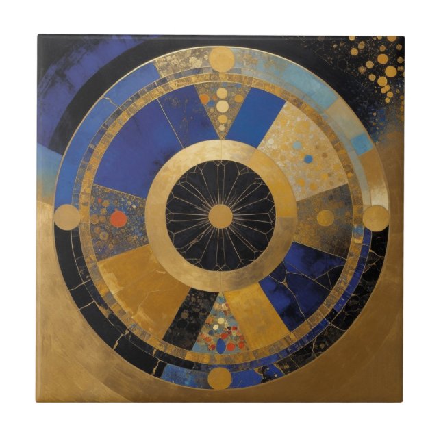 Blue and Gold Circle Tile (Front)