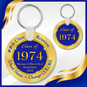 Blue and Gold, Class of 1971, Reunion Party Favour Key Ring