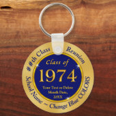 Blue and Gold, Class of 1974, Class Reunion Favors Key Ring (Front)
