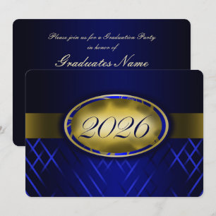 Blue and Gold Class of 2026 Party Invitation