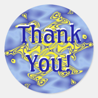 Blue and Gold Classic Round Sticker
