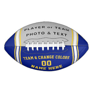 Blue and Gold Custom Printed Football with PICTURE American Football