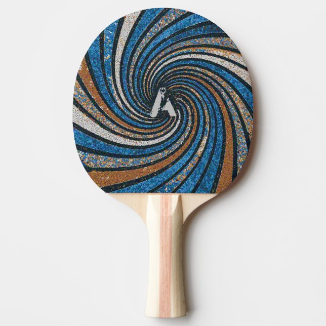 Blue and Gold - Customisable Ping Pong Paddle (Front)