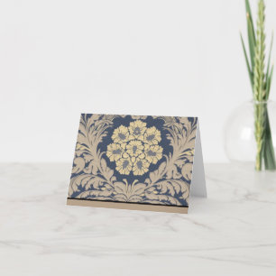 Blue and Gold Damask Notecards