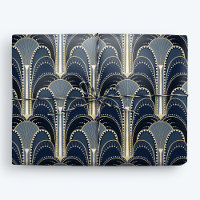 Blue and Gold Elegant Art Deco Fountain