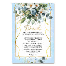 Blue and Gold Elegant Floral Rustic Details