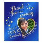 Blue and Gold Elegant Thank You 2025 Graduation