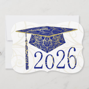 Blue and Gold Floral Cap 2026 Card